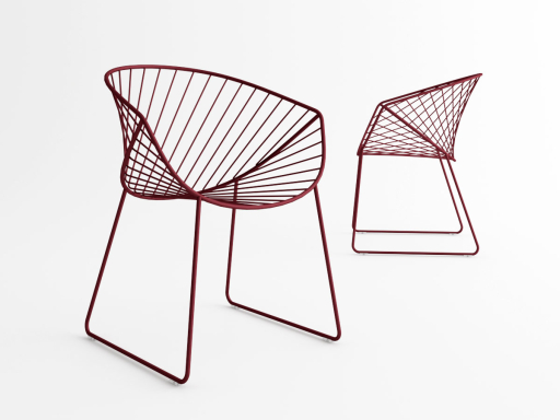 Chaise design intérieur / extérieur en métal, made in Italy