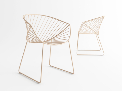 Chaise design intérieur / extérieur en métal, made in Italy