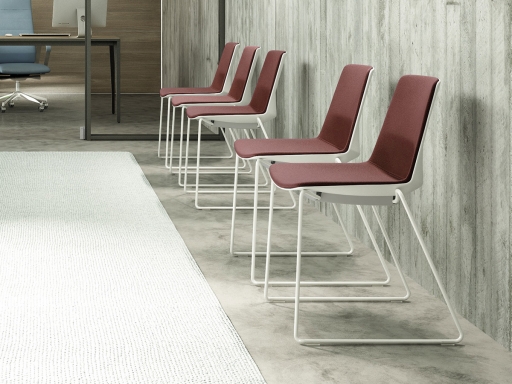 Lot de 2 chaises pieds luge tapissées