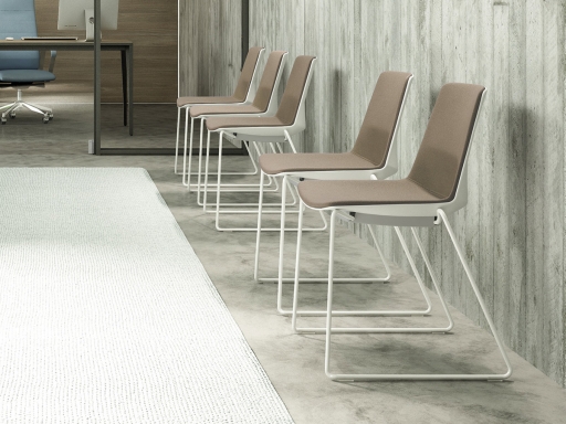 Lot de 2 chaises pieds luge tapissées
