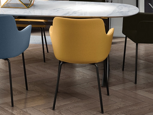 Chaise visiteur ESTEL 4 pieds métal design, fabriqué en Italie