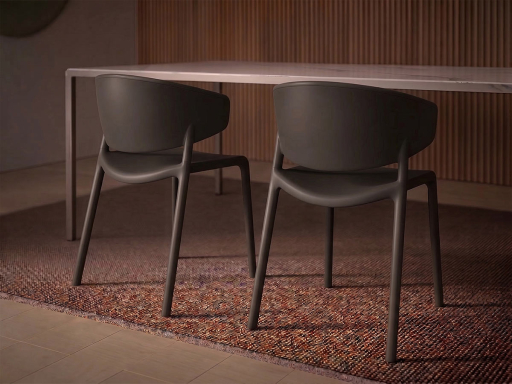Lot de 2 chaises d'accueil BIMBA, fabriqué en Italie