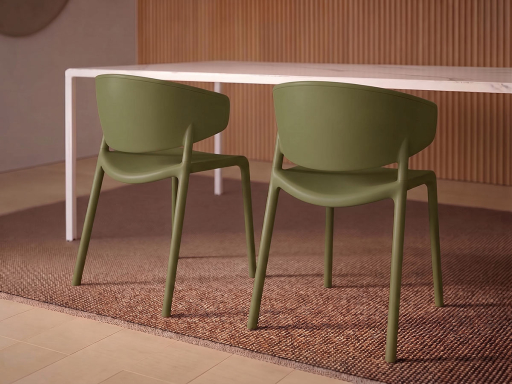 Lot de 2 chaises d'accueil BIMBA, fabriqué en Italie