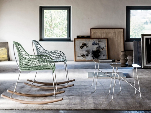 Chaise d'accueil à bascule LILA pieds métal, produit en italie