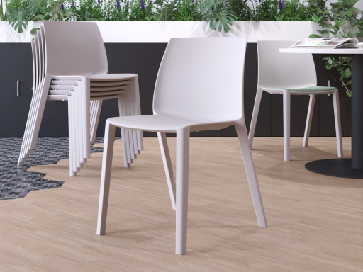 Lot de 2 chaises polyvalentes monocoques colorée, fabrication espagnole
