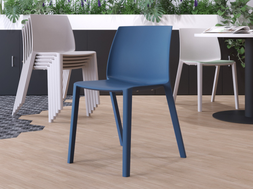 Lot de 2 chaises polyvalentes monocoques colorée, fabrication espagnole