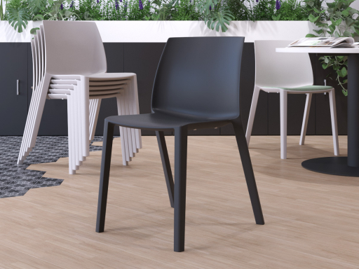 Lot de 2 chaises polyvalentes monocoques colorée, fabrication espagnole