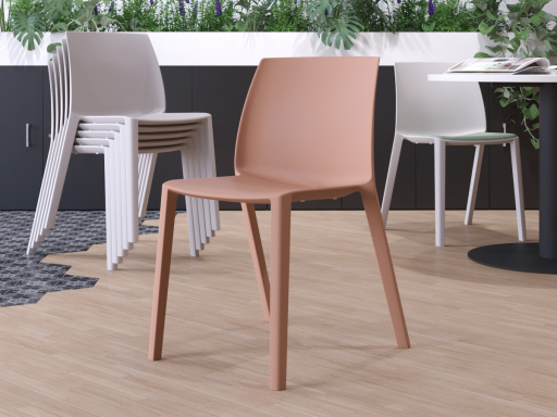 Lot de 2 chaises polyvalentes monocoques colorée, fabrication espagnole