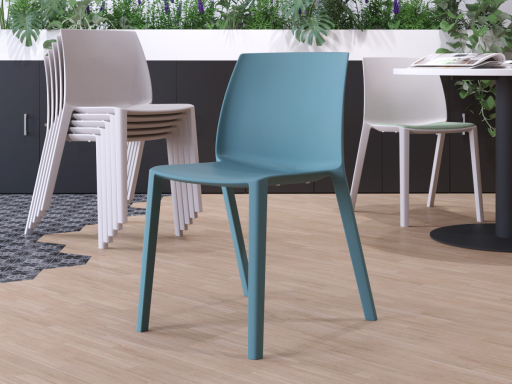 Lot de 2 chaises polyvalentes monocoques colorée, fabrication espagnole