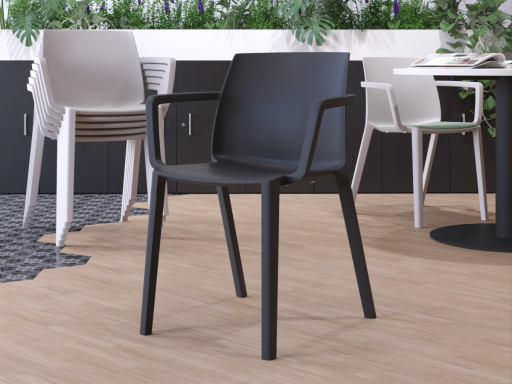 Lot de 2 chaises polyvalentes monocoques colorée, fabrication espagnole