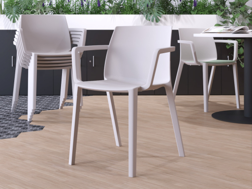 Lot de 2 chaises polyvalentes monocoques colorée, fabrication espagnole