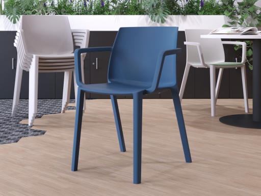 Lot de 2 chaises polyvalentes monocoques colorée, fabrication espagnole