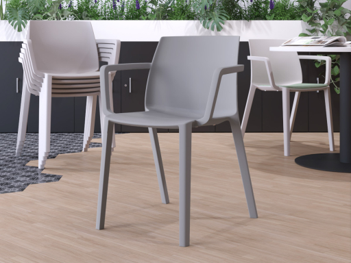Lot de 2 chaises polyvalentes monocoques colorée, fabrication espagnole
