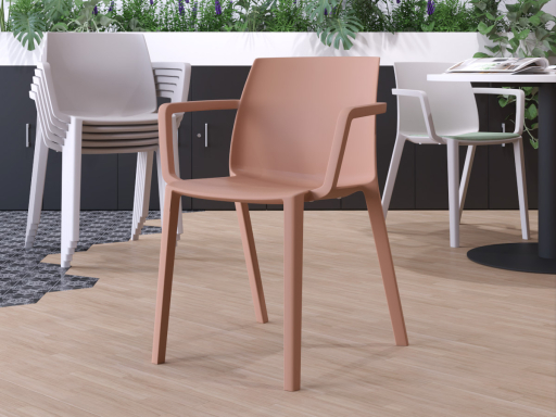 Lot de 2 chaises polyvalentes monocoques colorée, fabrication espagnole