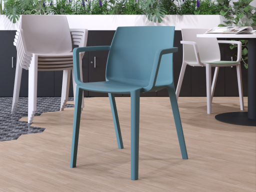 Lot de 2 chaises polyvalentes monocoques colorée, fabrication espagnole