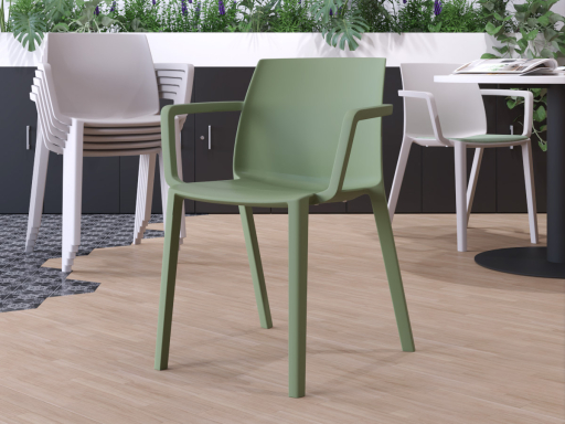 Lot de 2 chaises polyvalentes monocoques colorée, fabrication espagnole