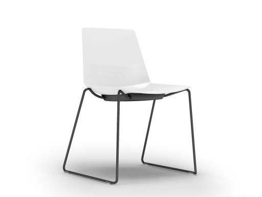 Lot de 2 chaises pieds luge, empilables