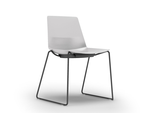 Lot de 2 chaises pieds luge, empilables