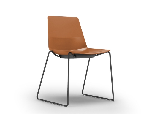 Lot de 2 chaises pieds luge, empilables