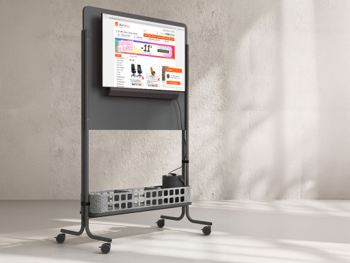 Panneau avec support TV sur roulettes SHARE, fabriqué en Espagne
