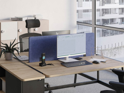 Cloisonnette frontale ARKO tissu acoustique pour bench Normatic.
