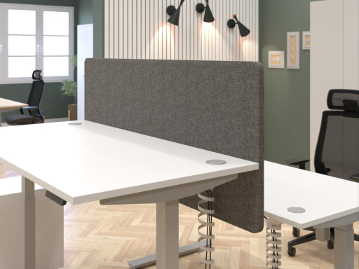 Cloisonnette frontale acoustique pour bureau assis-debout FLY-UP
