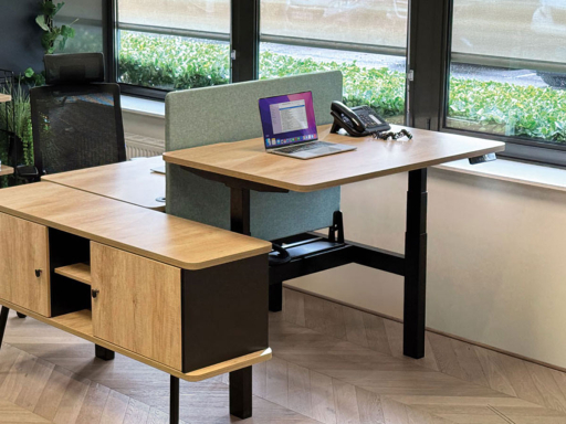 Panneau frontale acoustique pour bureau bench FLEXY, fabriqué en France