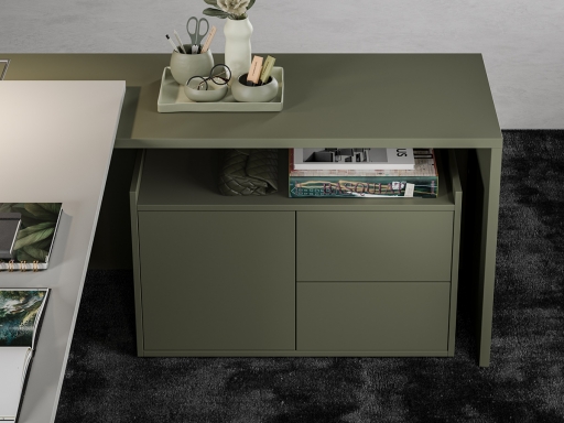 Petit rangement pour bureaux, laqué mat, haut de gamme