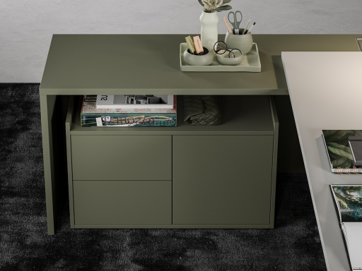 Petit rangement pour bureaux, laqué mat, haut de gamme