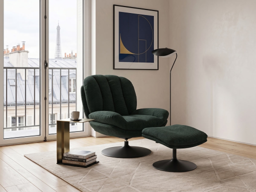 Fauteuil d'accueil LECCE avec repose pieds