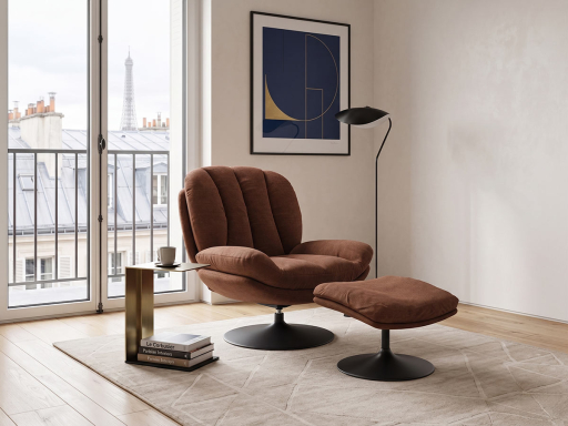 Fauteuil d'accueil LECCE avec repose pieds