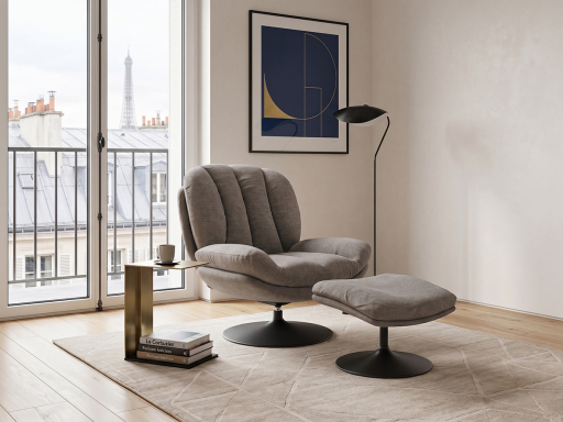 Fauteuil d'accueil LECCE avec repose pieds