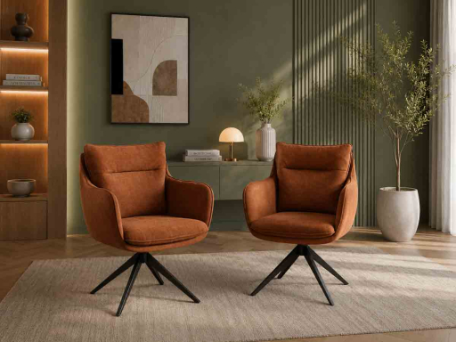 Lot de 2 fauteuils lounge FLORENZA avec assise pivotante