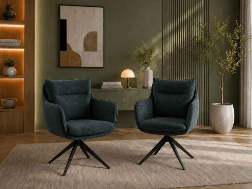 Lot de 2 fauteuils d'accueil FLORENZA avec assise pivotante