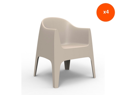 Lot de 4 fauteuils lounge d'extérieur COME design, fabriqué en Espagne