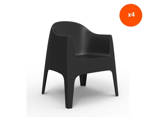 Lot de 4 fauteuils lounge d'extérieur COME design, fabriqué en Espagne
