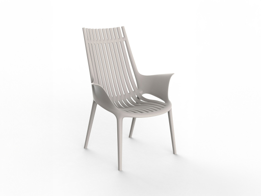 Lot de 4 chaises d'attente indoor/outdoor avec dossier haut SOLAR, fabriqué en Espagne