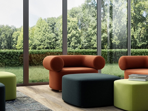 Fauteuil design en similicuir DOCKER, fabriqué en Italie