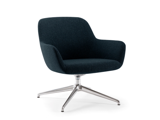 Fauteuil lounge ESTEL avec base pyramidale design, fabriqué en Italie