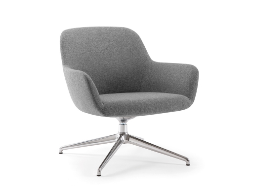 Fauteuil lounge ESTEL avec base pyramidale design, fabriqué en Italie