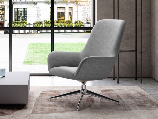 Fauteuil lounge dossier haut ESTEL design, fabriqué en Italie