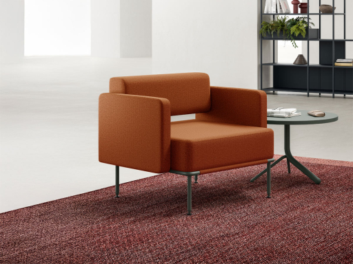 Chauffeuse ASKET pour espace lounge en tissu, fabriqué en Italie
