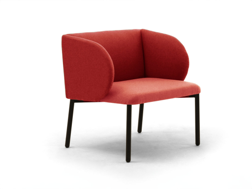 Fauteuil  JOY pour espace lounge en tissu, fabriqué en Italie