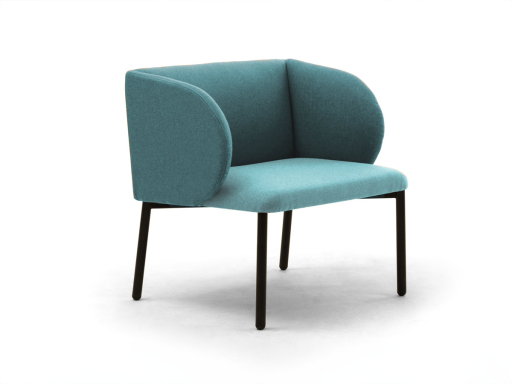 Fauteuil  JOY pour espace lounge en tissu, fabriqué en Italie