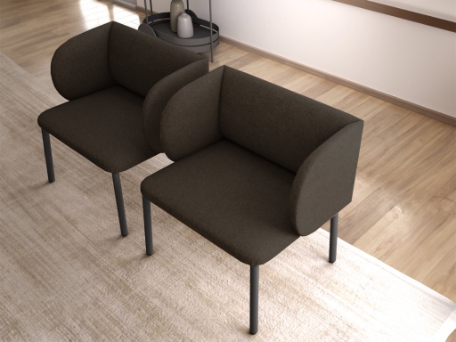 Fauteuil  JOY pour espace lounge en tissu, fabriqué en Italie