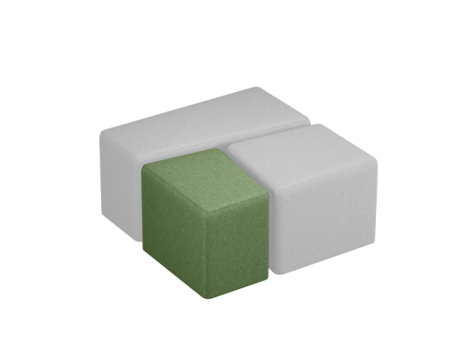 pouf design de forme géométrique, fabriqué en Italie