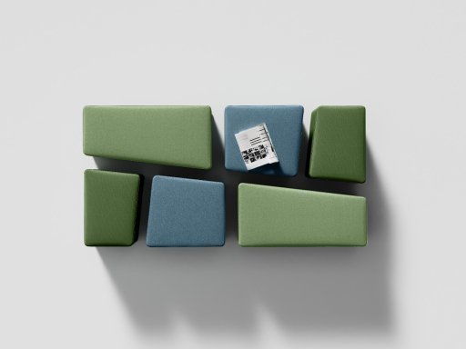 pouf design de forme géométrique, fabriqué en Italie