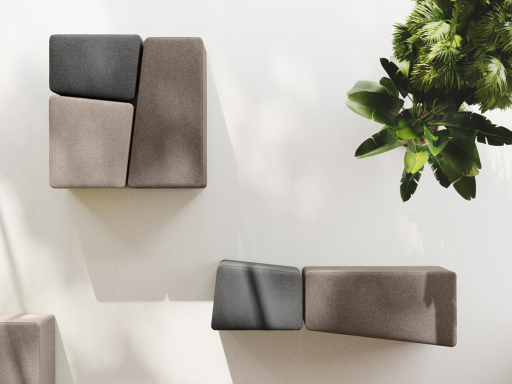pouf design de forme géométrique, fabriqué en Italie