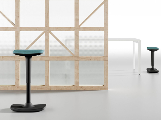 Tabouret giratoire et basculant ergonomique avec réglable en hauteur GROOVY, fabrication italienne