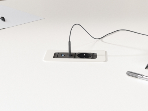 Électrification avec 2 USB et une schuko pour bureaux Atra